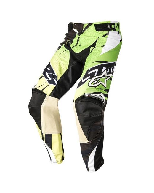 Alpinestars Motorradhose Techstar Motocross Hose belüftet reißverschluss in Green für Herren