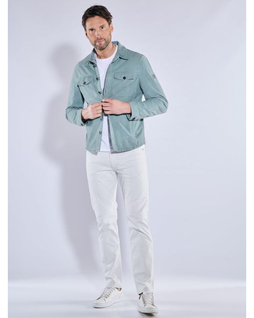 ENGBERS GERMANY Lederjacke Overshirt aus Ziegenleder in Blue für Herren