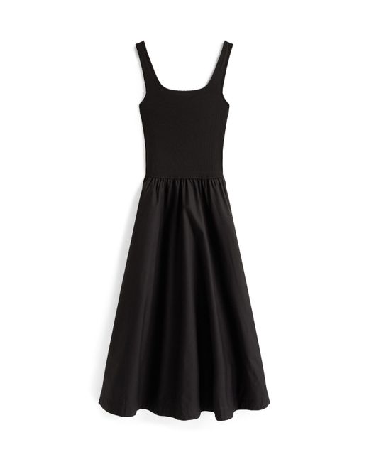 Tommy Hilfiger White A-Linien-Kleid 5X2 RIB MIDI MIX &F DRS