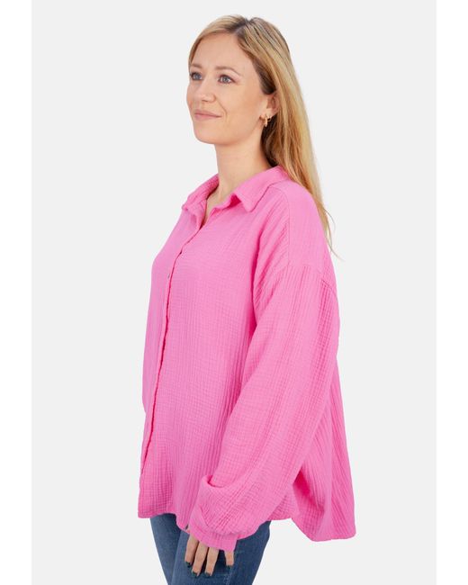 Seasons of April Pink Oversized Musselinbluse Sasha