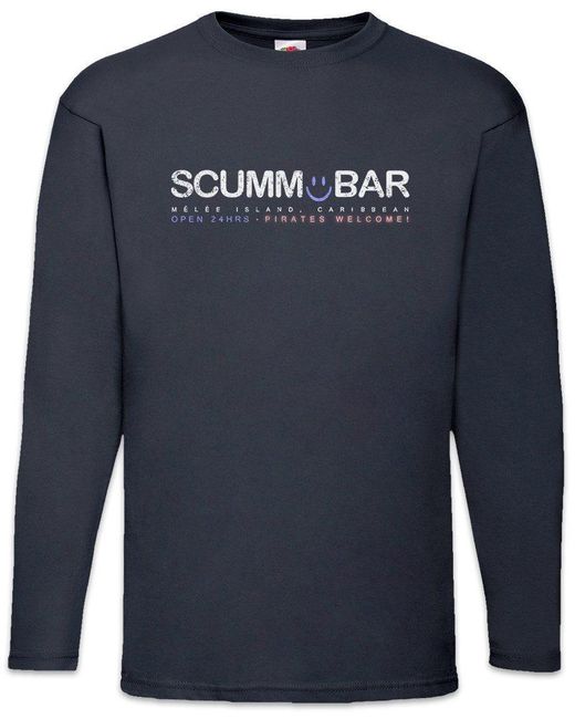 Urban Backwoods Langarmshirt Scumm Bar Langarm T-Shirt The Secret Adventure Of Monkey Island Game in Blue für Herren