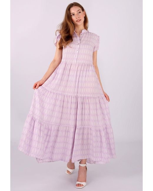 YC Fashion & Style Pink Sommerkleid -Maxikleid aus Reiner Viskose – Sommerliche Eleganz Alloverdruck