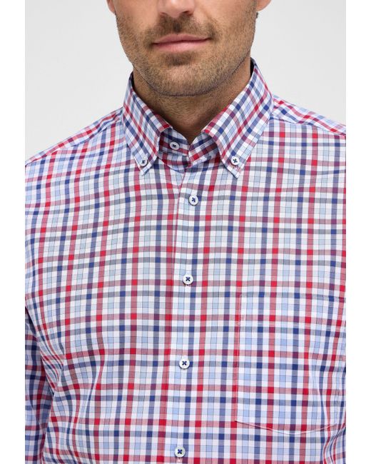 Eterna Langarmhemd MODERN FIT NON IRON (bügelfrei) in Purple für Herren
