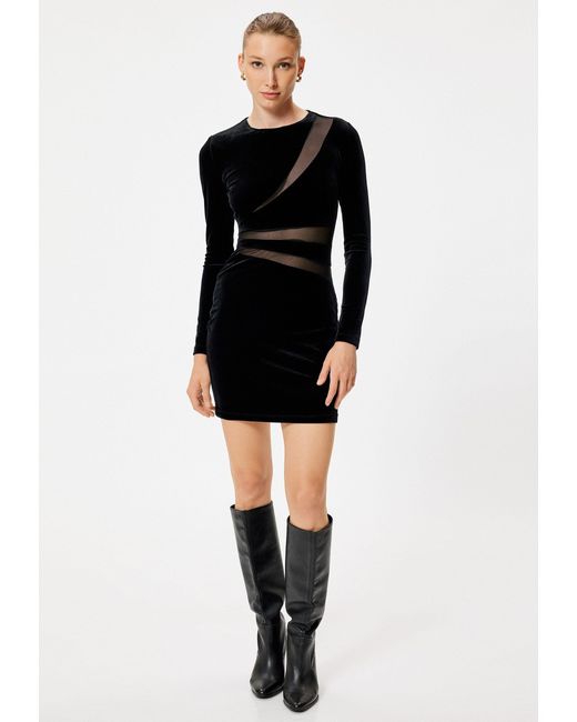 Koton Black Minikleid Mini Länge Bodycon Kleid