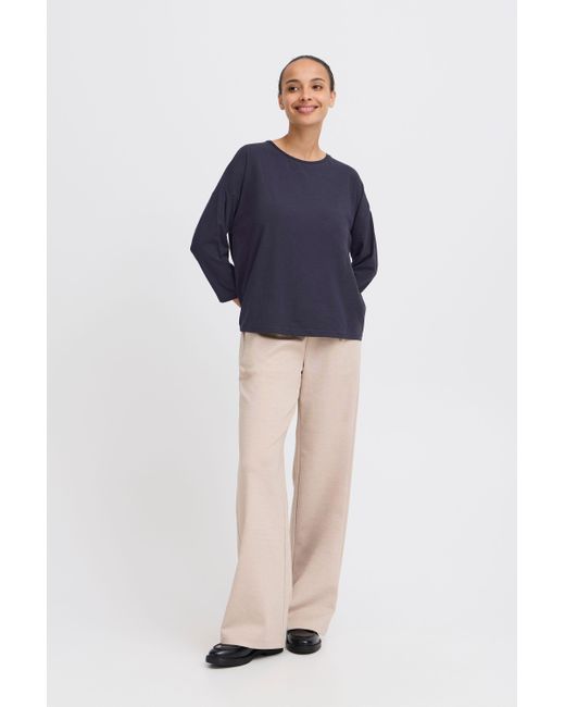 B.Young Blue Longsleeve BYPAMILA MID SLEEVE TSHIRT klassisches Langarmshirt