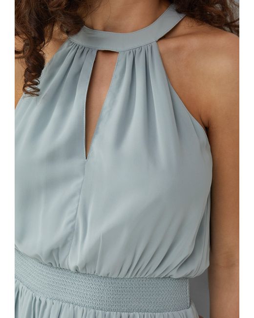QS Blue Maxikleid Langes Chiffonkleid mit