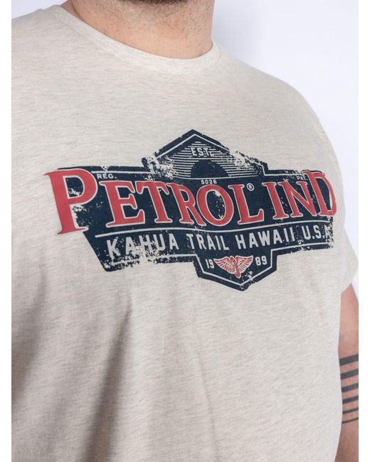 Petrol Industries Men T-Shirt LS Classic Print in White für Herren
