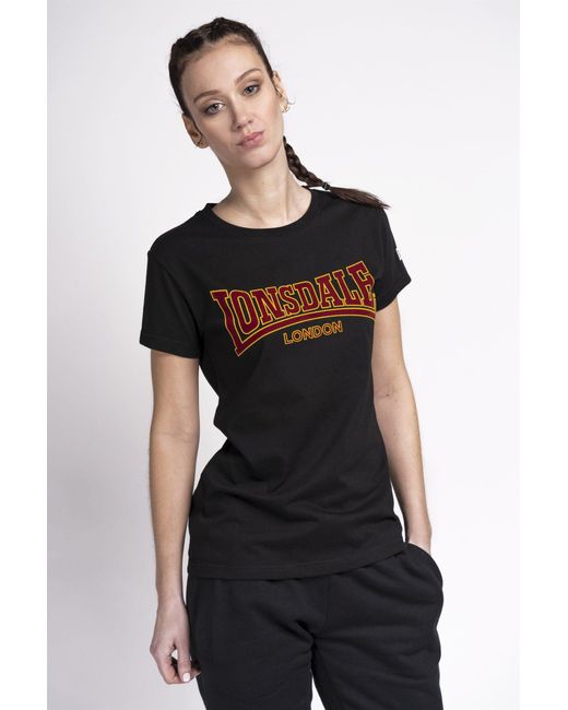 Lonsdale Black T-Shirt Ribchester
