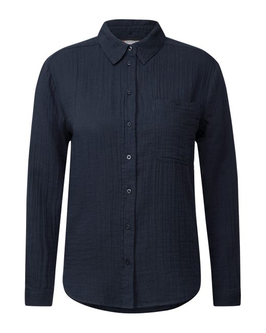 Street One Blue Langarmbluse aus reiner Baumwolle