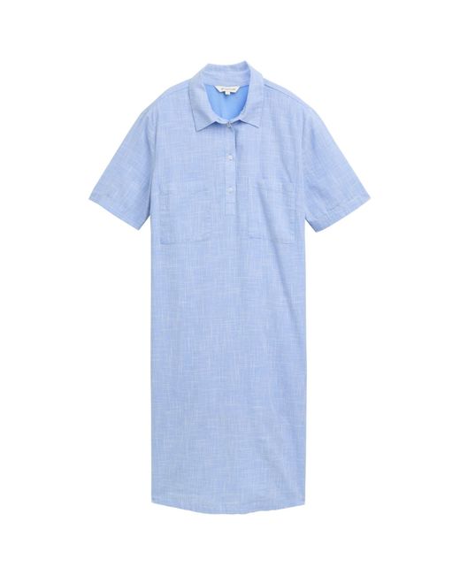 Tom Tailor Blue Midikleid dress with slub structure