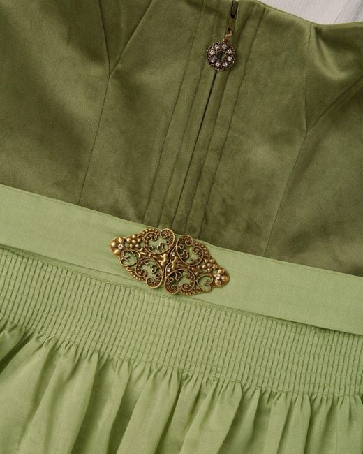 KRÜGER Green Midi Dirndl mit Samtmieder