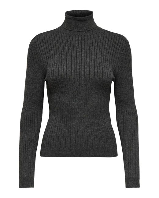 ONLY Black Slim Fit Rollkragen Strickpullover Longsleeve