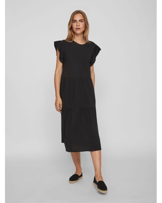 Vila Black Sommerkleid VISUMMER /S MIDI DRESS