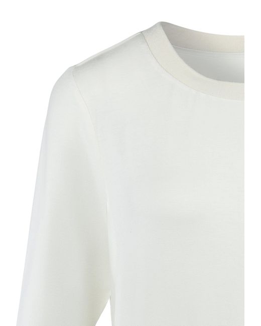 Lascana 3/4-Arm-Shirt Lyst | DE mit Saum in am Gummizug Weiß