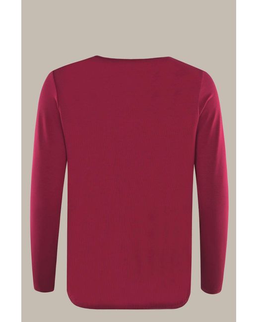 Hajo Pink Blusenshirt Shirt mit Schmucköse und Biese, Blousonform