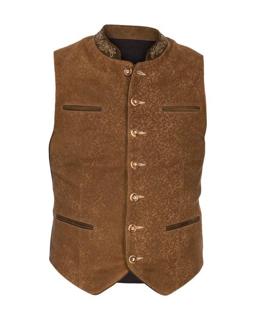 ALMSACH Trachtenweste WS1202 in Brown für Herren