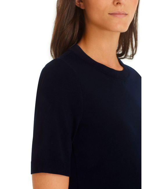 Marc Cain Blue Rundhalspullover "Collection Essential" Premium mode Pullover "Rethink Together