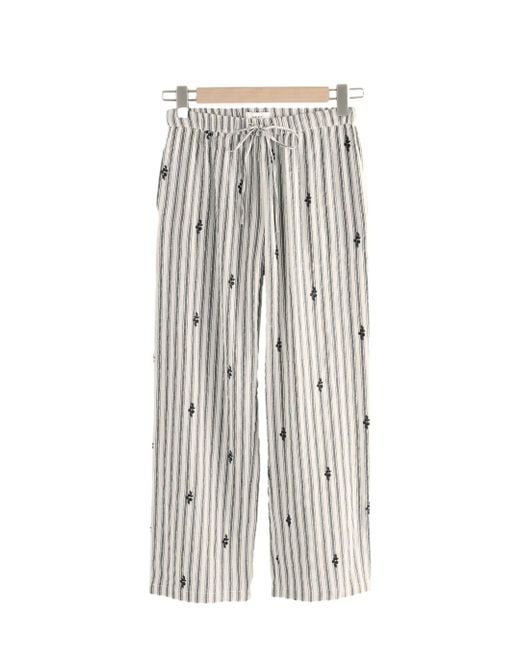 Next White Palazzohose Hose mit Elastikbund und weitem Bein (1-tlg)