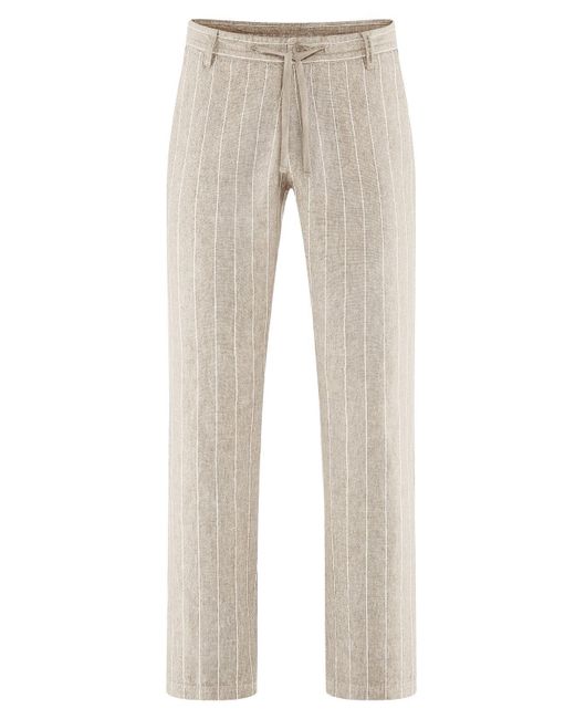 HempAge Leinenhose DH598 Gestreifte Männerhose in Gray für Herren