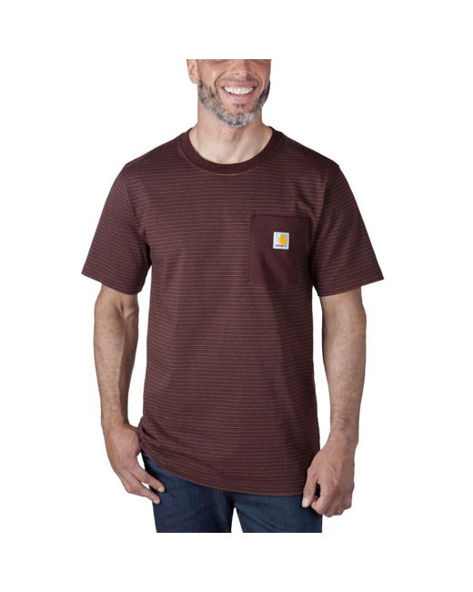 Carhartt T-Shirt Relaxed Pocket Stripe in Purple für Herren