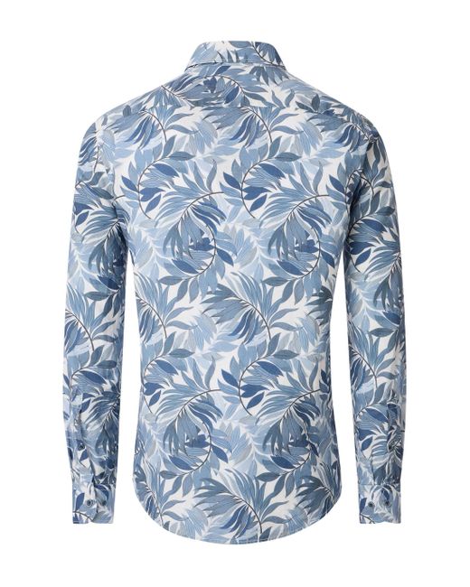 CASA MODA Leinenhemd Print in Blue für Herren