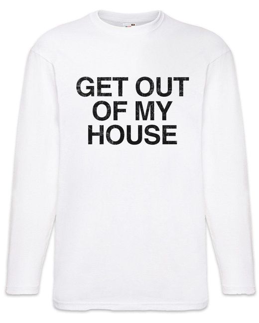 Urban Backwoods Langarmshirt Get Out Of My House Langarm T-Shirt Two and a Charlie Half Fun Men in White für Herren