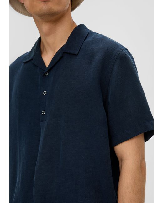 S.oliver Kurzarmhemd Poloshirt aus Lyocellmix in Blue für Herren