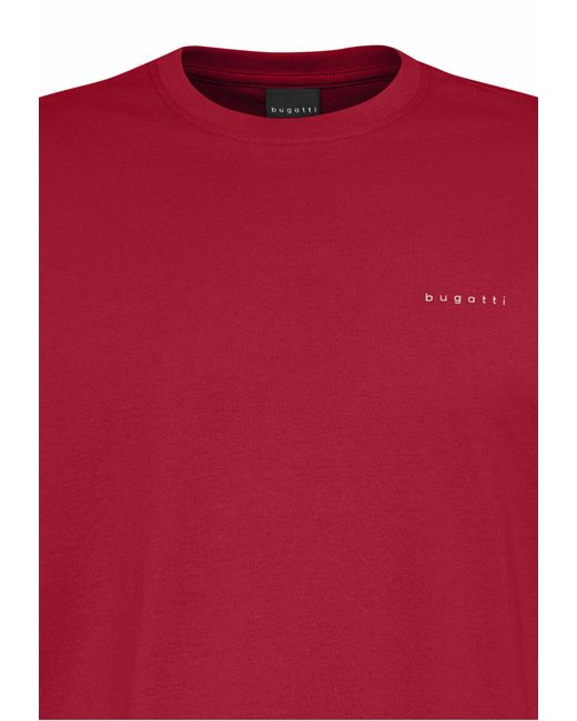 Bugatti T-Shirt mit moderner Passform in Red für Herren