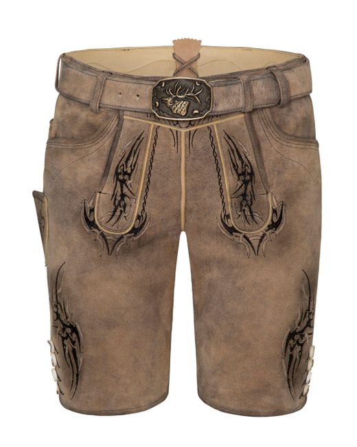 Spieth & Wensky Shorts Fulvier (1-tlg) mit ausgefallenen Stickereien in Blue für Herren