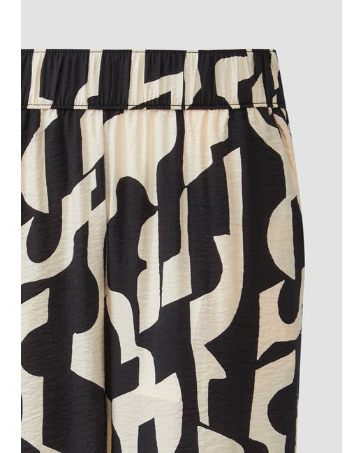 S.oliver Black 7/8-Hose Strukturierte Culotte mit Elastikbund und Eingrifftaschen