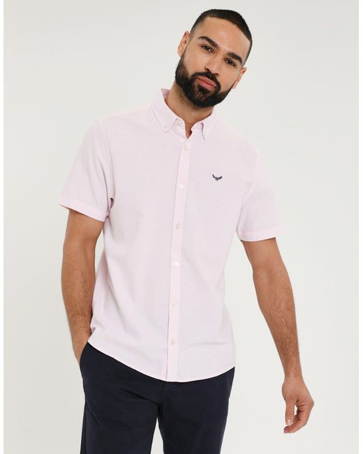 Threadbare Kurzarmhemd THBInferno im schlichten Design in White für Herren