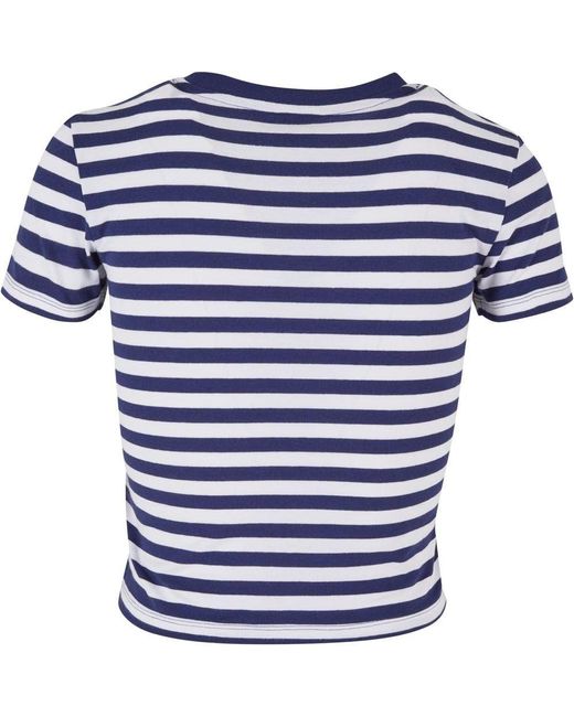Urban Classics Blue T-Shirt Ladies Short Striped Tee