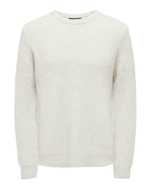 Only & Sons Rundhalspullover ONSTEGAN (1-tlg) in White für Herren