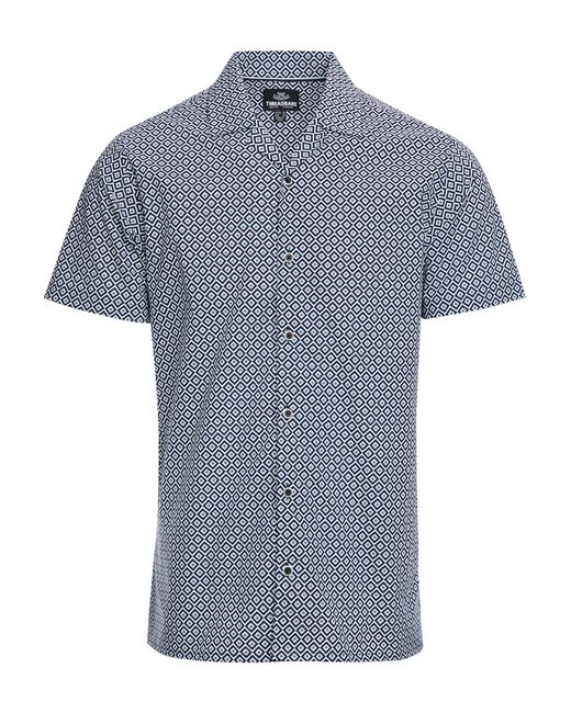 Threadbare Kurzarmhemd THBRaphael (1-tlg) mit Overall-Muster und kurzen Ärmeln in Blue für Herren