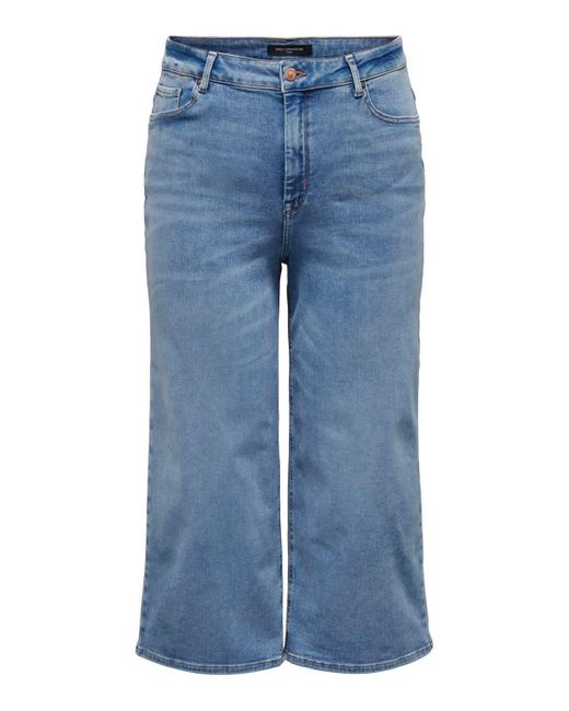 Only Carmakoma Blue High-waist-Jeans CARADISON HW WIDE CROP DNM CROS351
