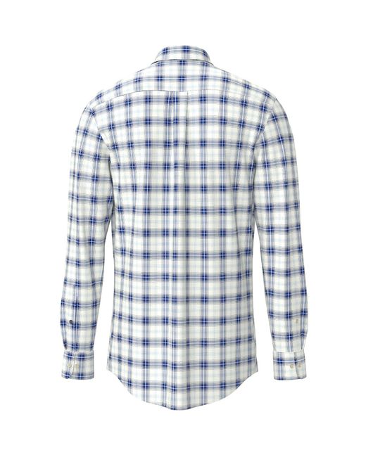 Fynch-Hatton Karohemd mit Logo Stickerei in Blue für Herren