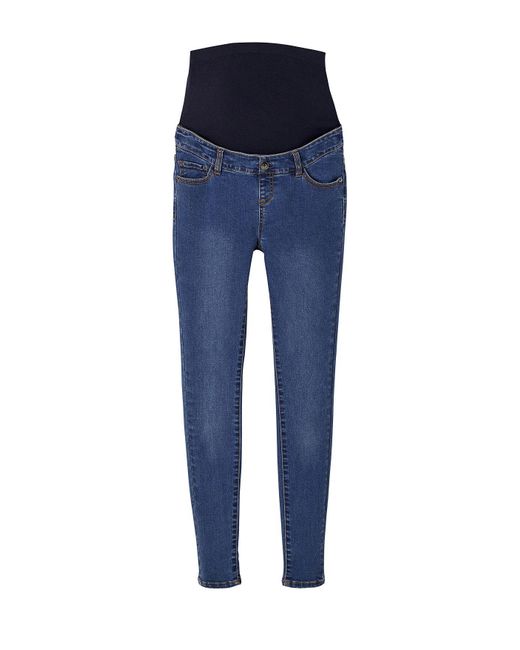 VERTBAUDET Blue 7/8-Caprijeans Umstands-Jeans mit Stretch-Einsatz, Skinny-Fit