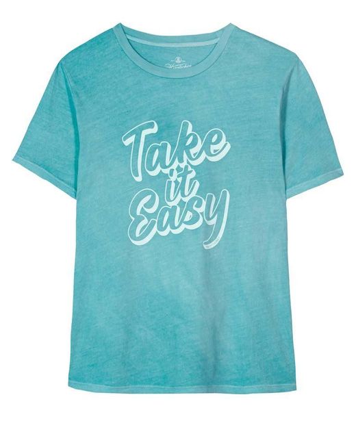 Herrlicher Blue Print- Camber Neon Garment Dyed Statement Shirt, 100% Baumwolle