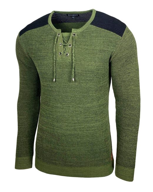 Baxboy Strickpullover V-Neck Strick-Pullover Moderner Männer 52205 in Green für Herren