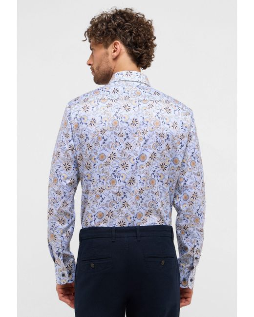 Eterna Langarmhemd SLIM FIT NON IRON (bügelfrei) in Blue für Herren