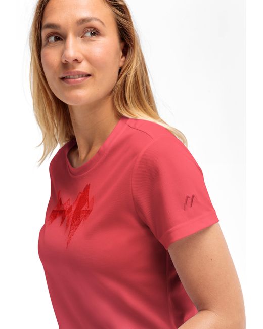 Maier Sports Red T-Shirt Tilia Pique W Funktionsshirt, Freizeitshirt mit Aufdruck
