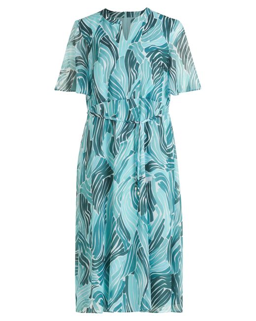 BETTY&CO Blue Strickkleid Chiffonkleid