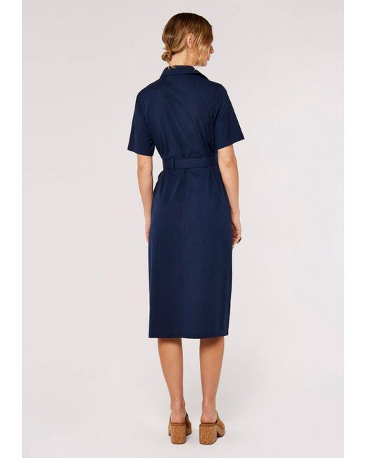 Apricot Sommerkleid Linen Safari Dress (2-tlg., Bindegürtel) mit toller  Knopfleiste in Blau | Lyst DE