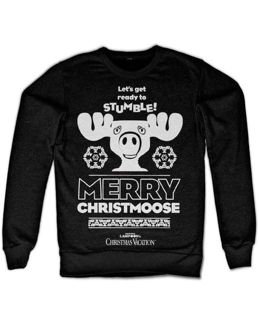 National Lampoons Rundhalspullover Merry Christmoose Sweatshirt in Black für Herren