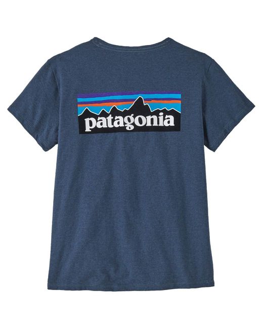 Patagonia Blue Fleecepullover T-Shirt P-6 Responibili-Tee