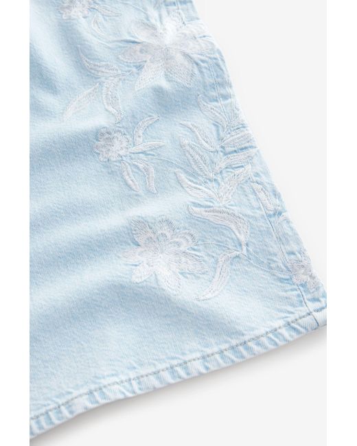 Next Blue Weite Bestickte Jeans mit weitem Bein 100 % Baumwolle (1-tlg)