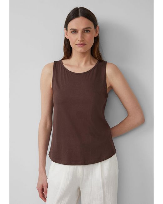 S.oliver Brown Shirttop Top mit dekorativem