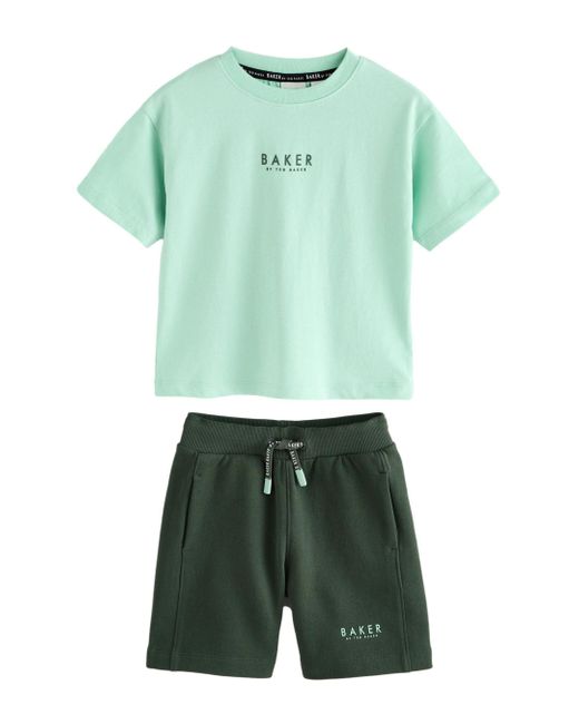 Baker by Ted Baker T-Shirt & Shorts by Ted Baker Oversized Fit 100 % Baumwolle (2-tlg) in Green für Herren
