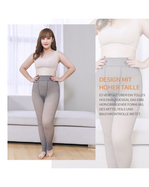 Refttenw Pink Thermo-Leggings, halbtransparente Strumpfhosen