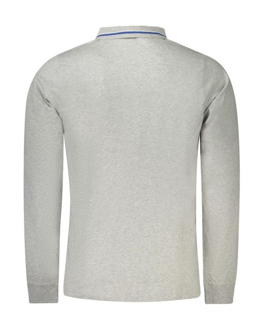 Norway 1963 Elegantes Langarm-Poloshirt in Grau mit in Gray für Herren